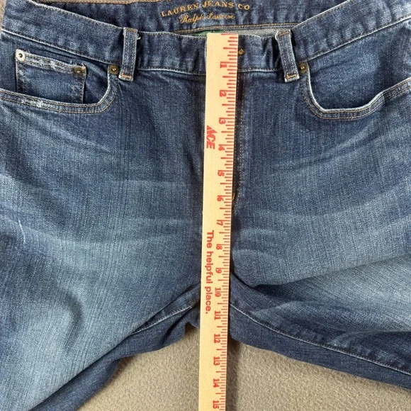 Lauren Ralph Lauren Jeans Women 8 Blue Wash Denim‎ Straight Leg Y2K Fade - Picture 10 of 13